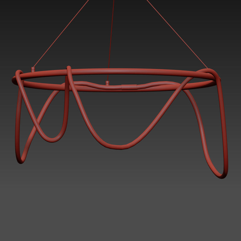 Ring Pendant chandelier Led Cord 3D model_1