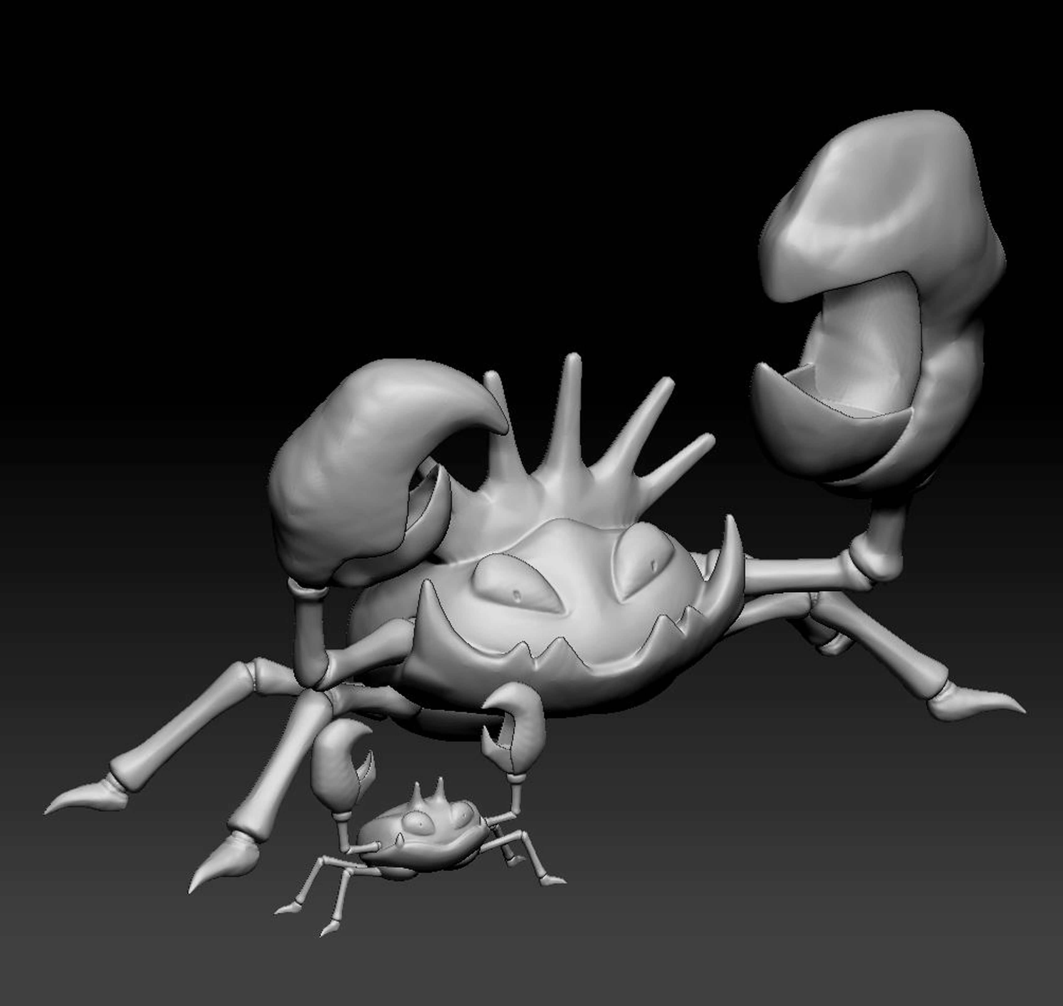 Pokemon Krabby and Kingler 3D print model_4