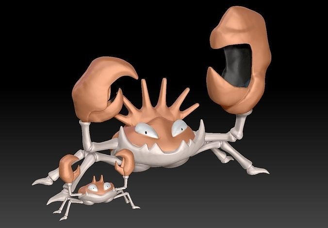 Pokemon Krabby and Kingler 3D print model