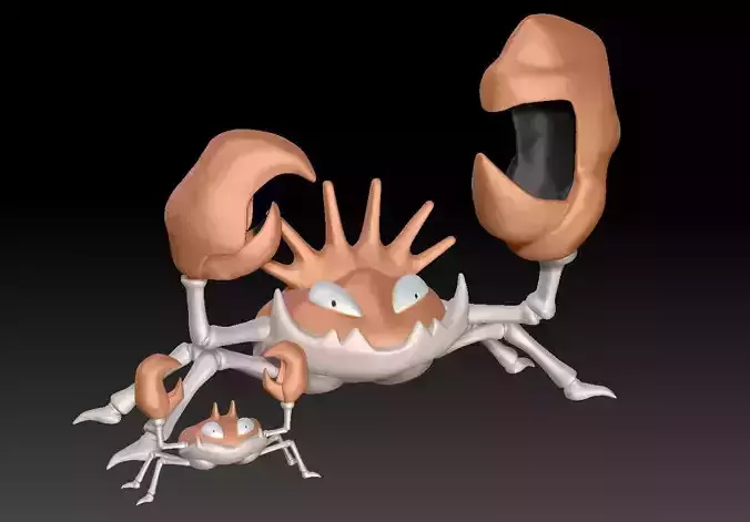 Pokemon Krabby and Kingler 3D print model