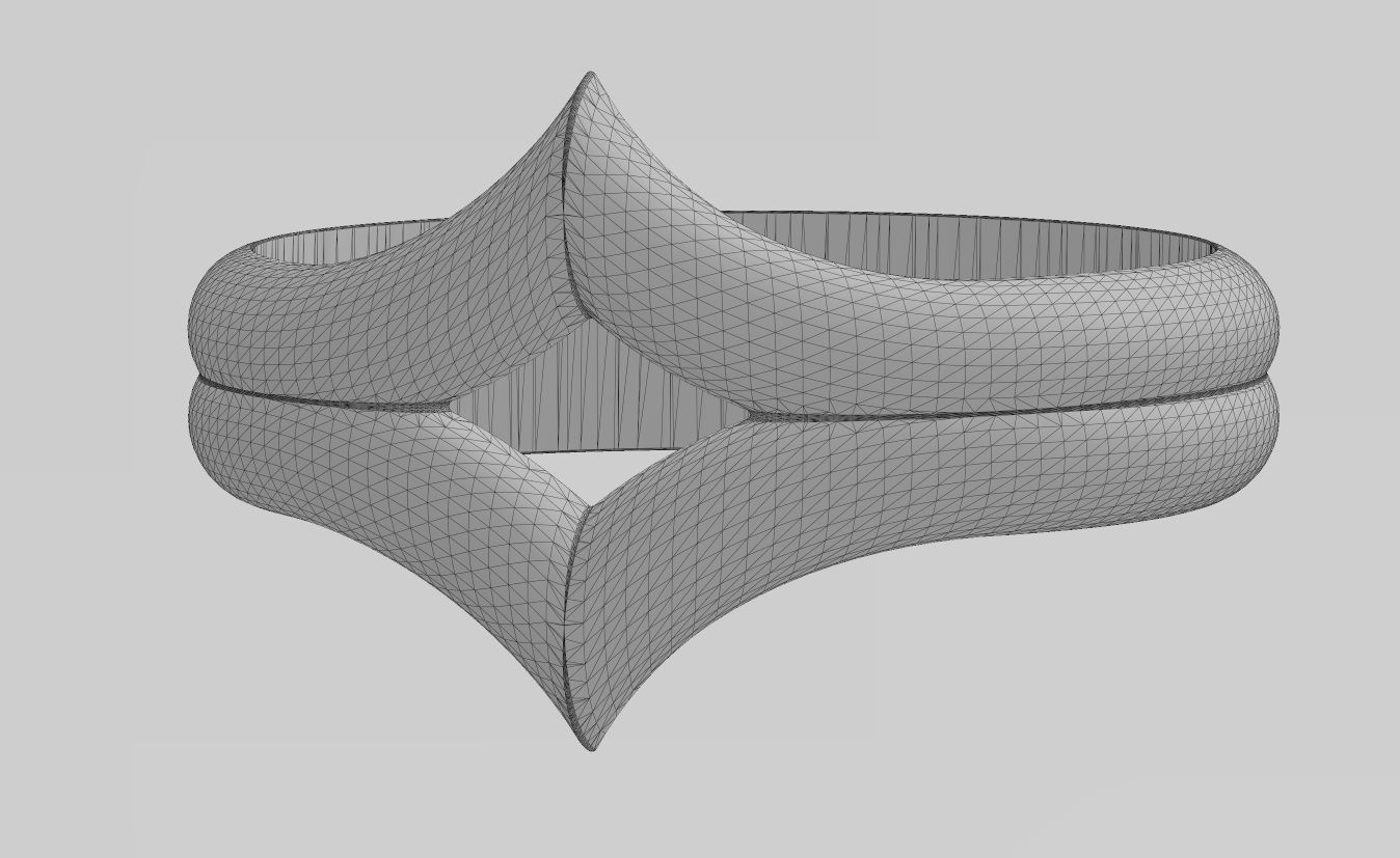 Double V crown chevron band 3D print model_12