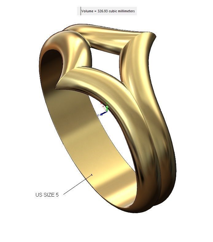 Double V crown chevron band 3D print model_8