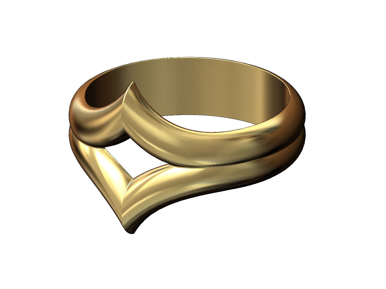 Double V crown chevron band 3D print model_1