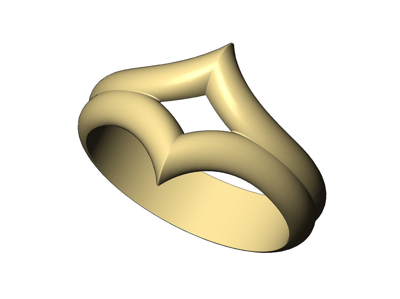 Double V crown chevron band 3D print model_4