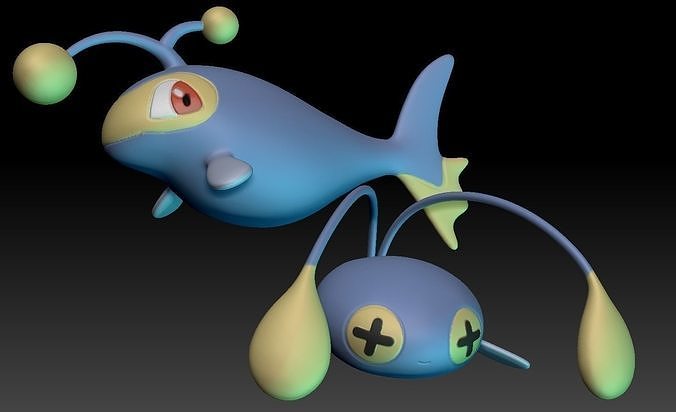 Pokemon Chinchou and Lanturn 3D print model