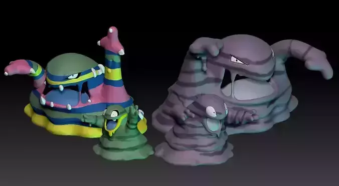 Pokemon Grimer and Muk - Alolan form included