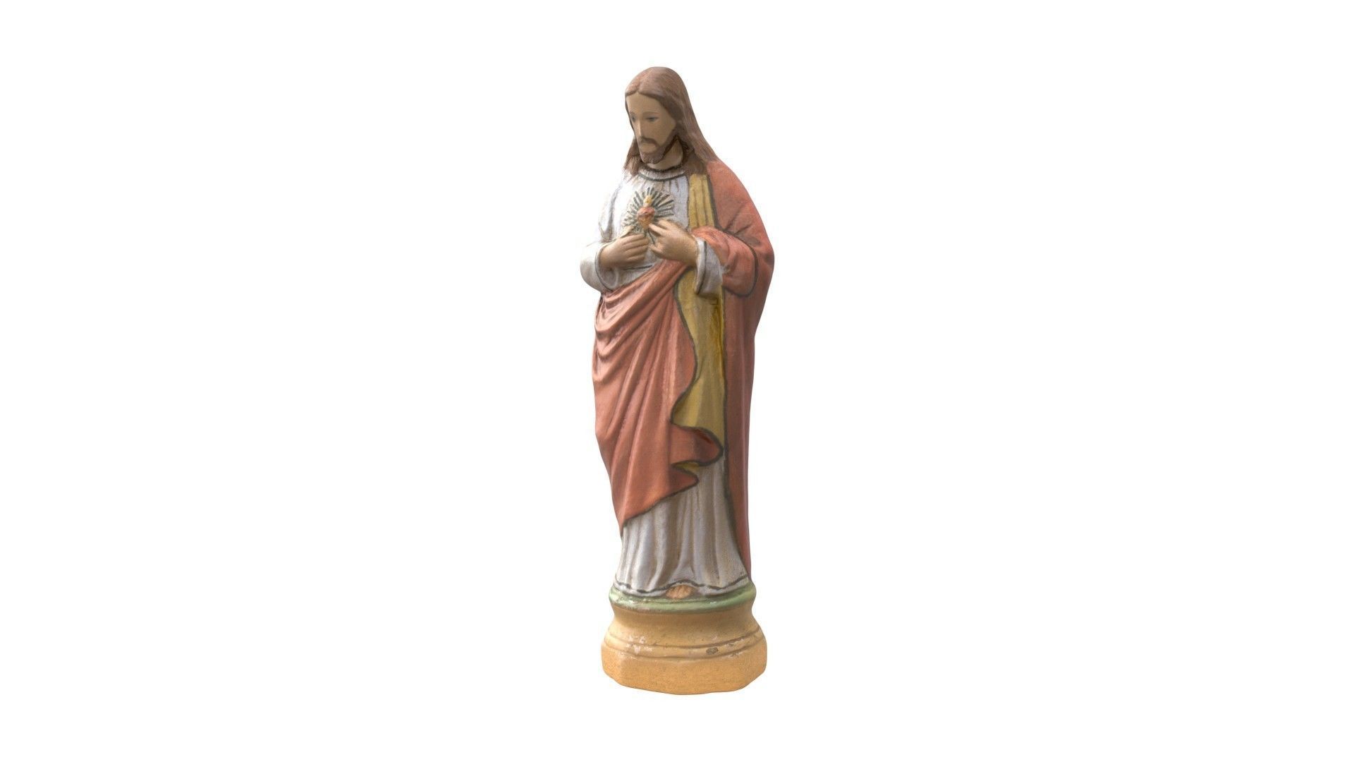 Statue  - Jesus Painted Low-poly 3D model_1