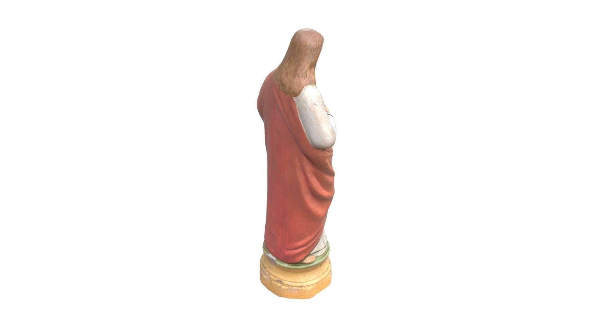 Statue  - Jesus Painted Low-poly 3D model_4