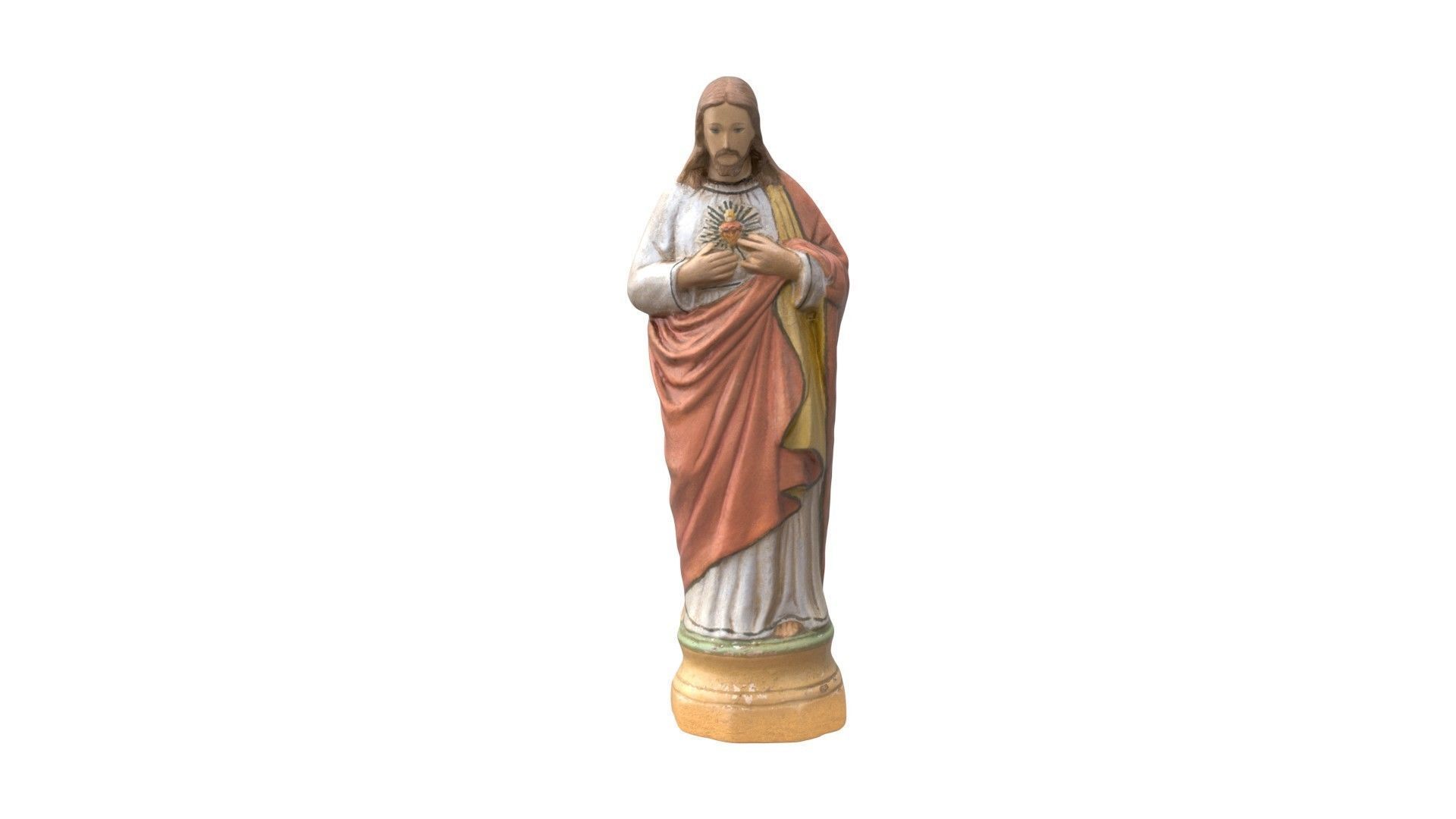 Statue  - Jesus Painted Low-poly 3D model_2