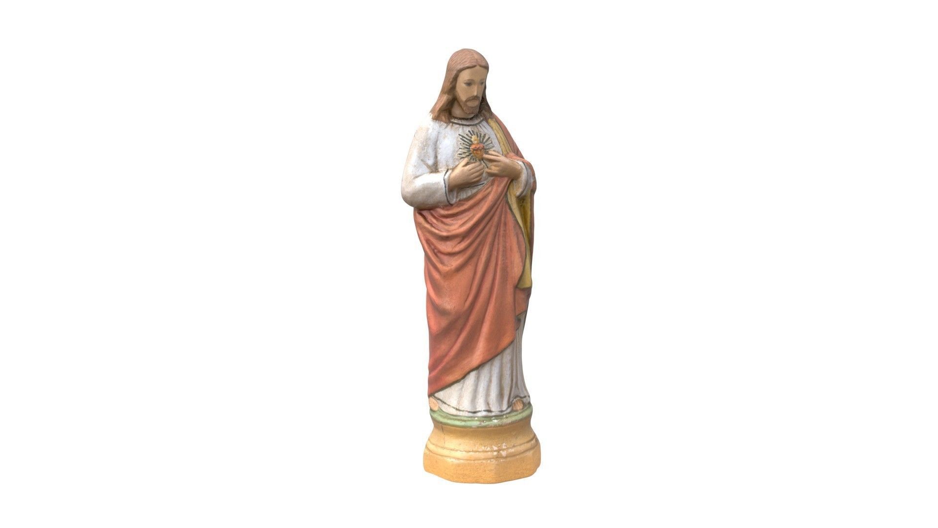 Statue  - Jesus Painted Low-poly 3D model_3