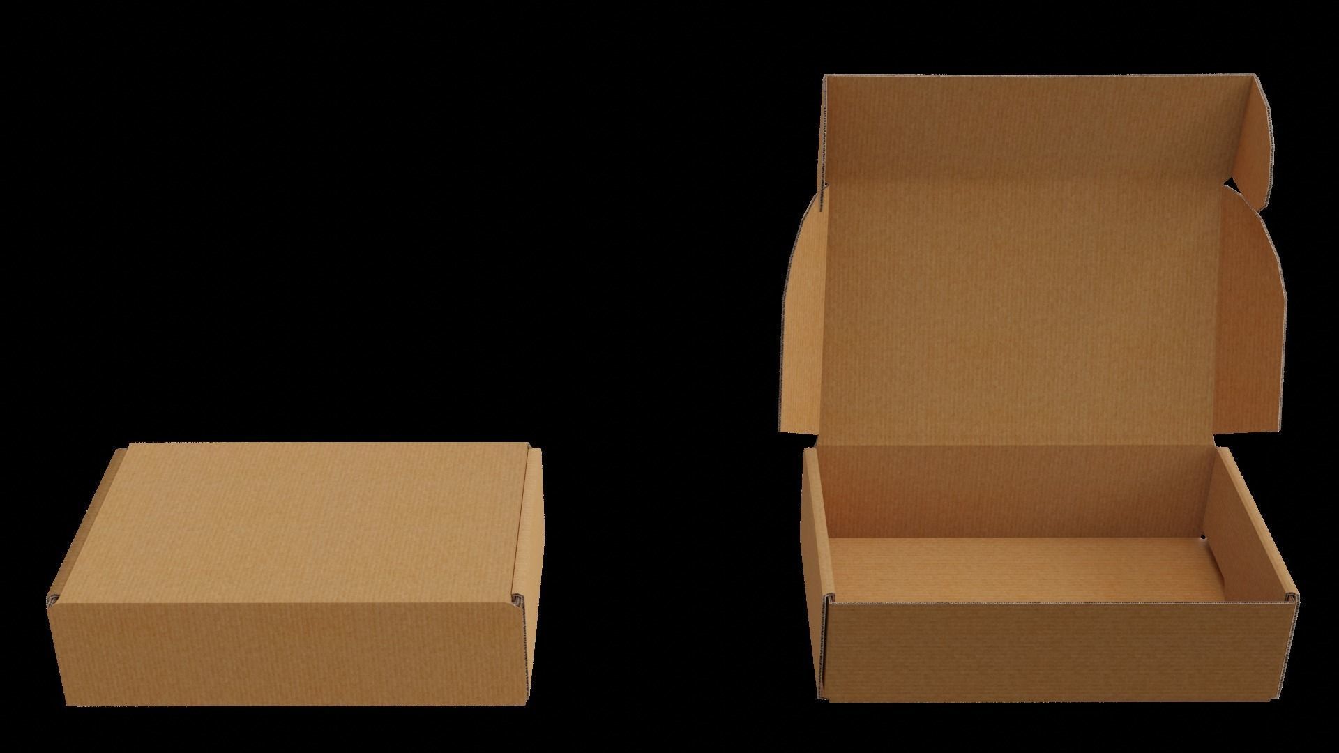 Cardboard Box Low-poly 3D model_1