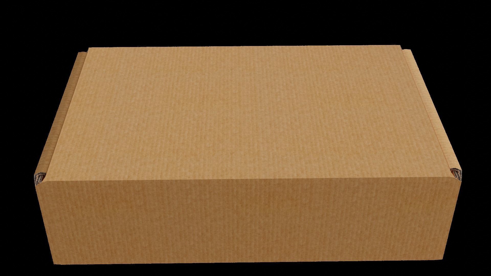 Cardboard Box Low-poly 3D model_2