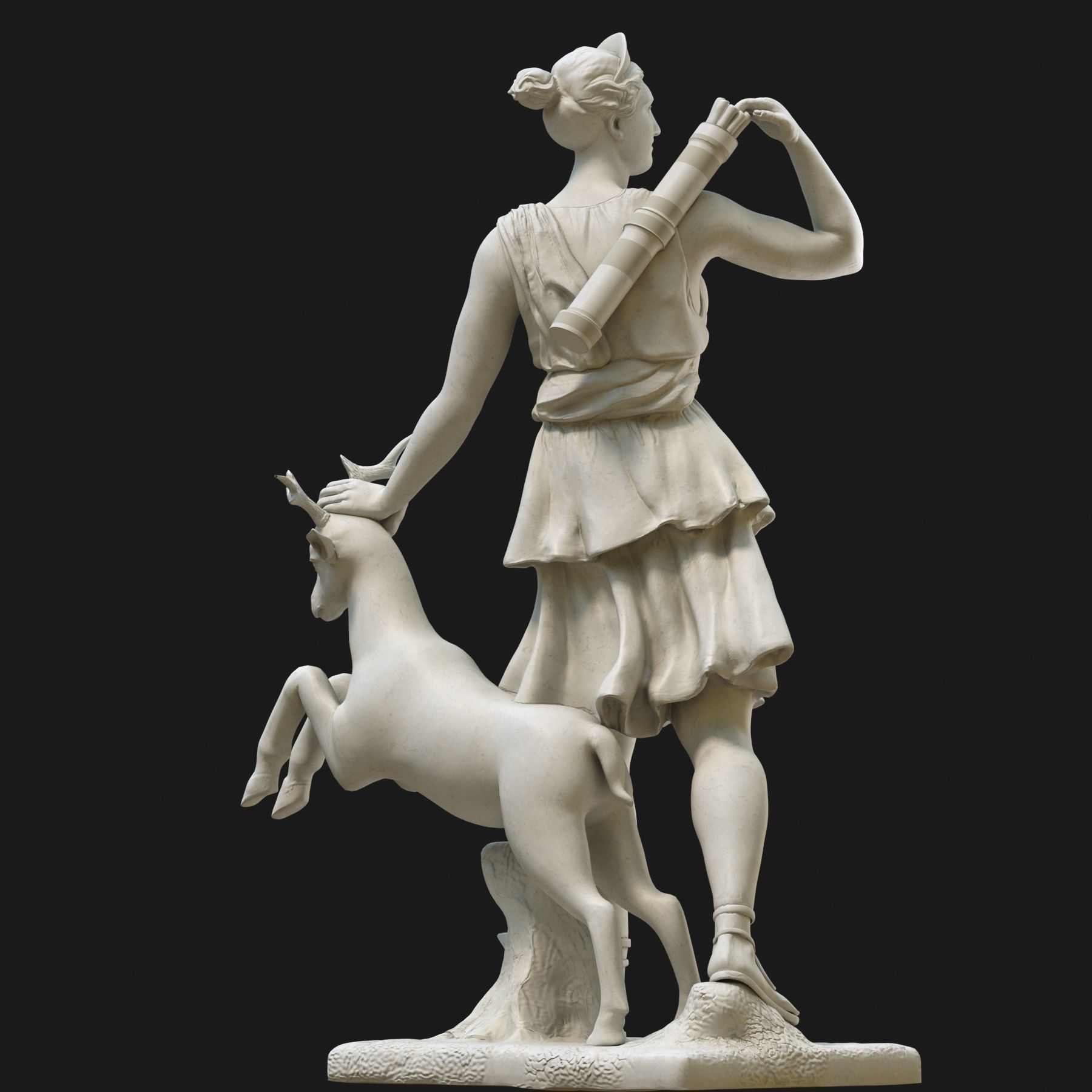 Diana 3D model statue of woman with goat 3D model_22