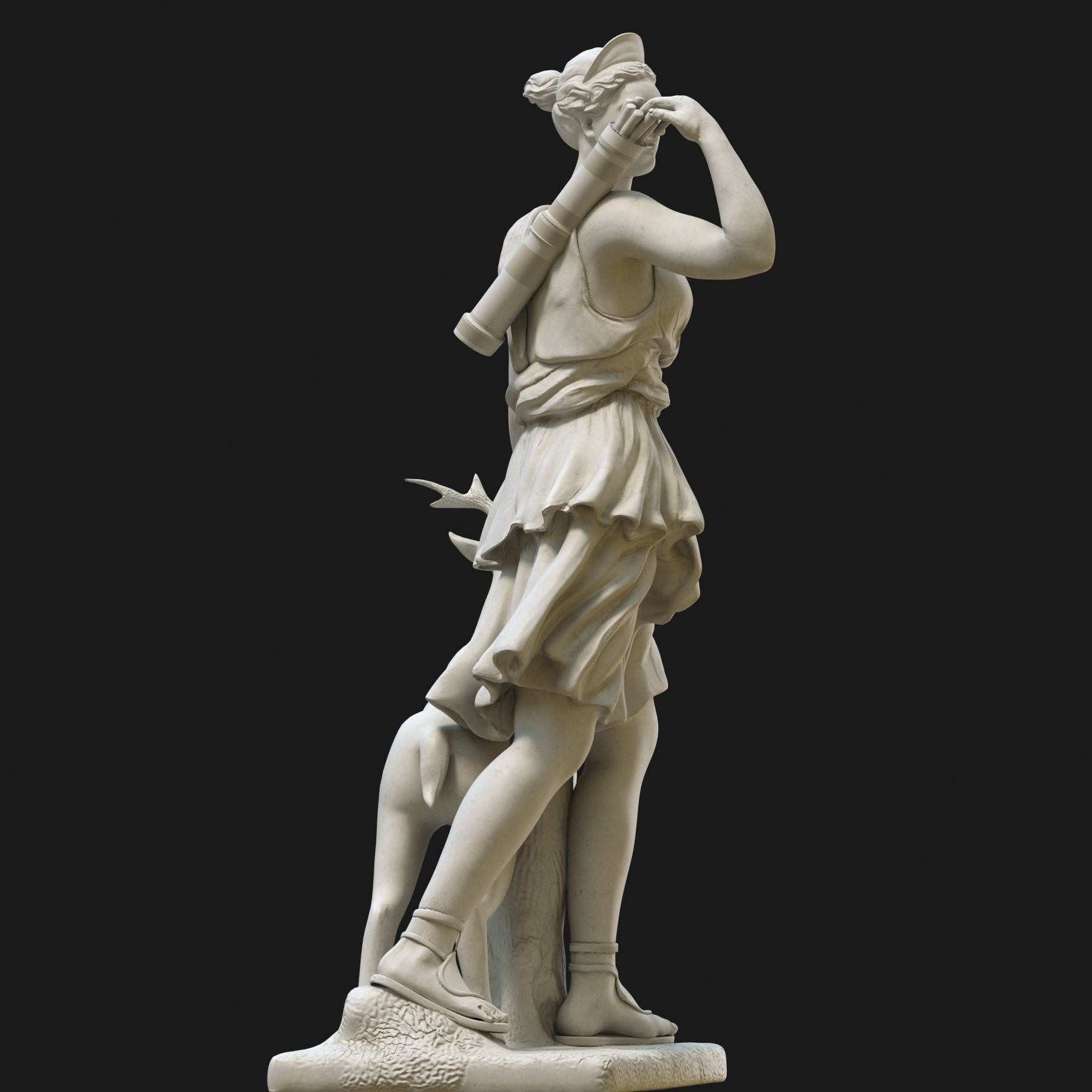 Diana 3D model statue of woman with goat 3D model_19