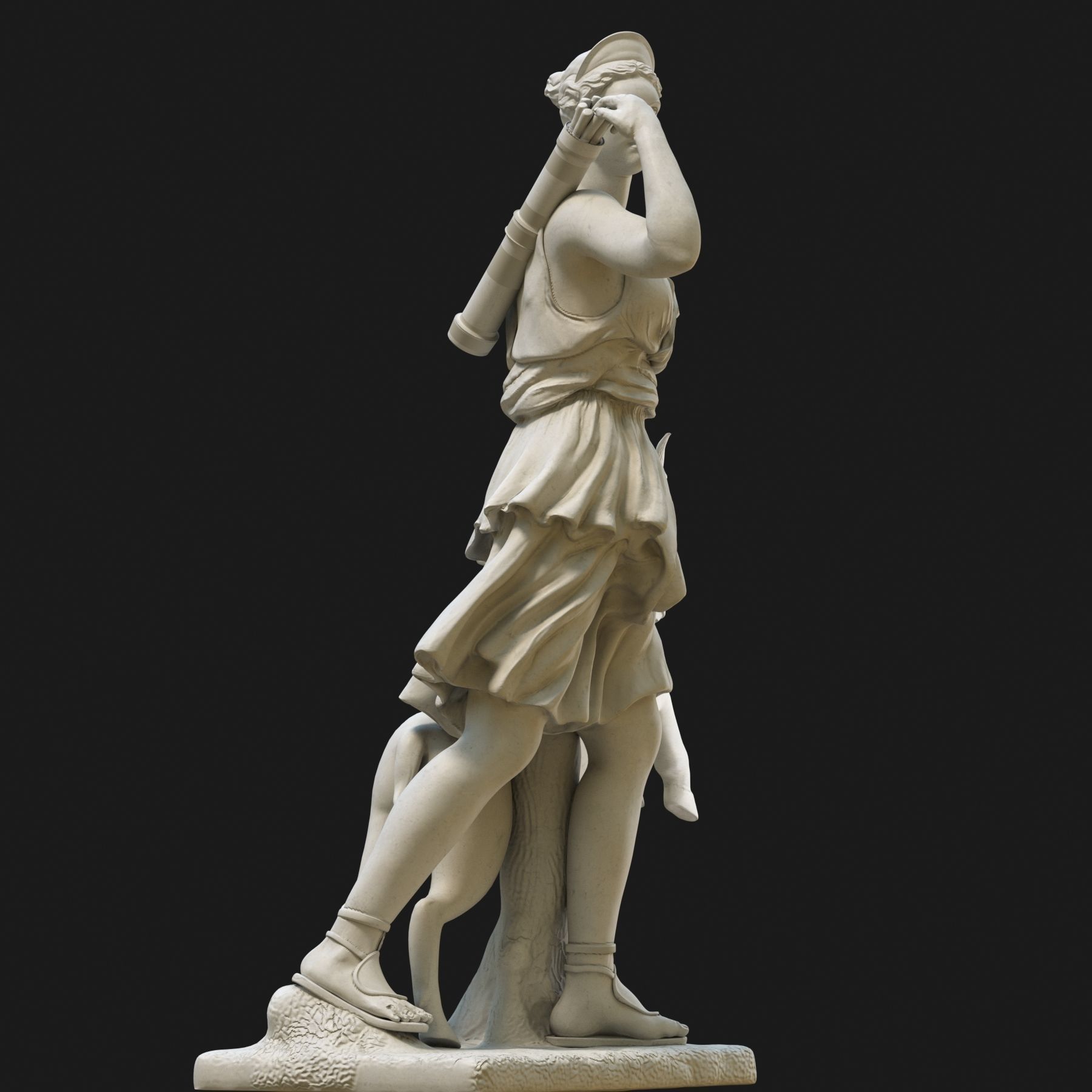 Diana 3D model statue of woman with goat 3D model_18