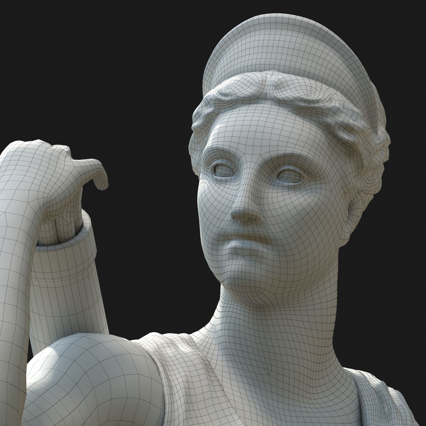 Diana 3D model statue of woman with goat 3D model_12