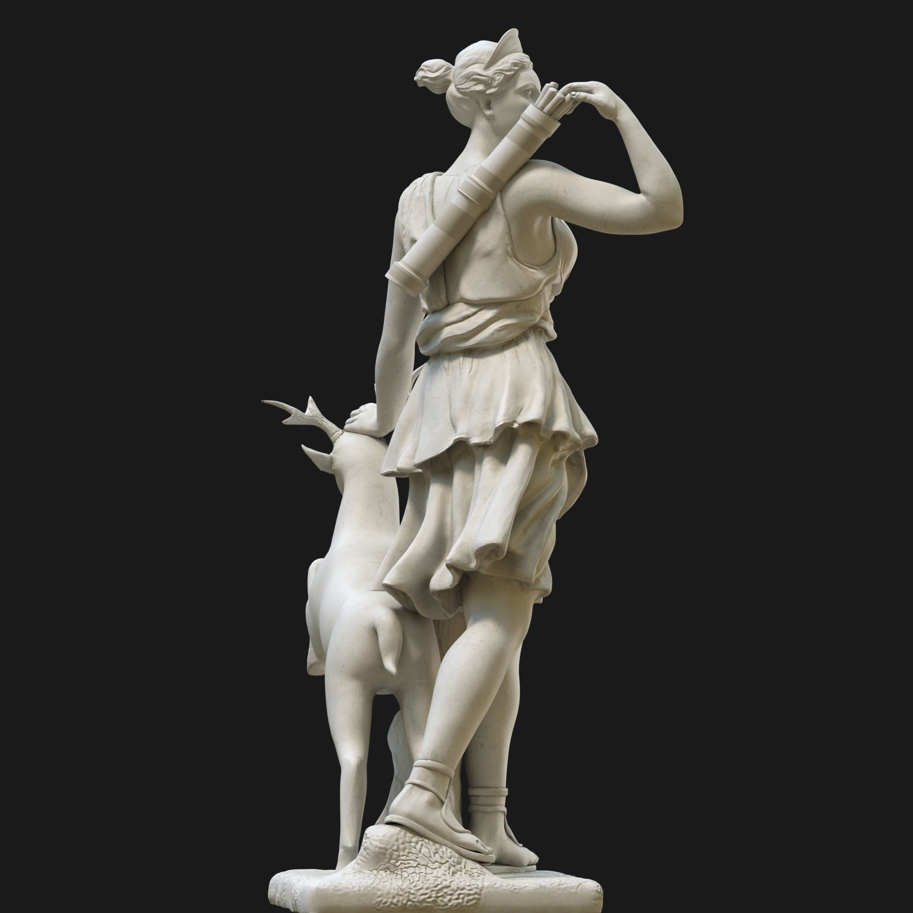 Diana 3D model statue of woman with goat 3D model_20