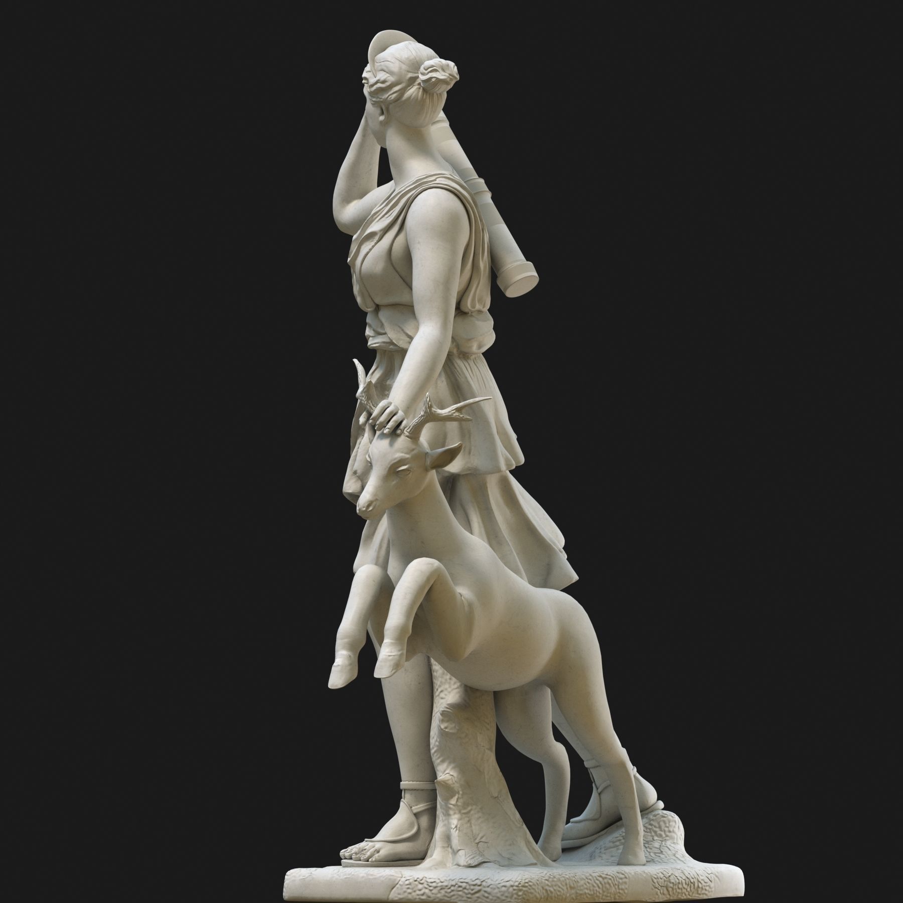 Diana 3D model statue of woman with goat 3D model_5