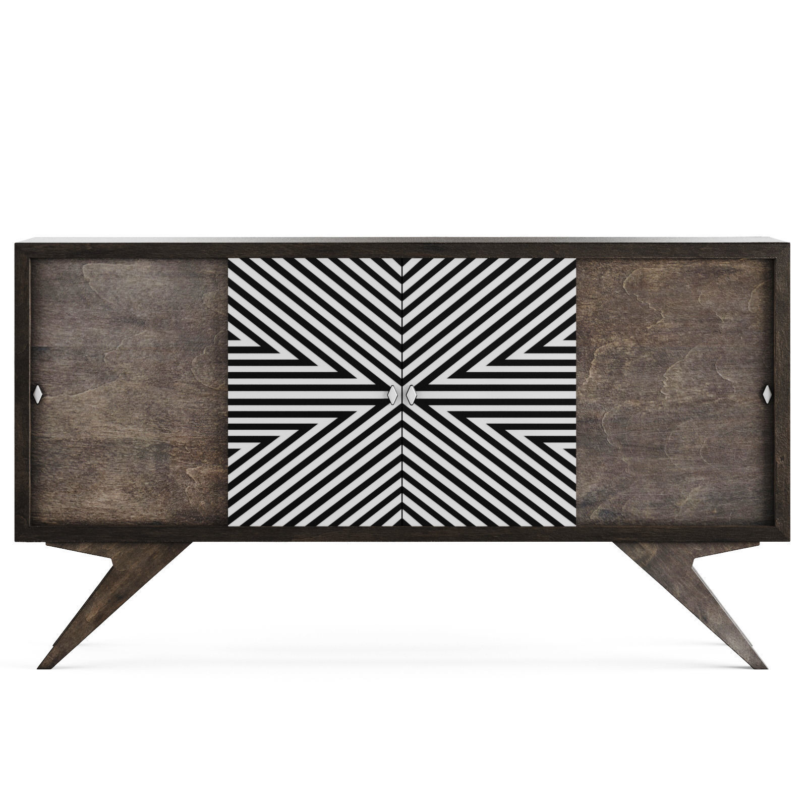 Sideboard 1960s Low-poly 3D model_1