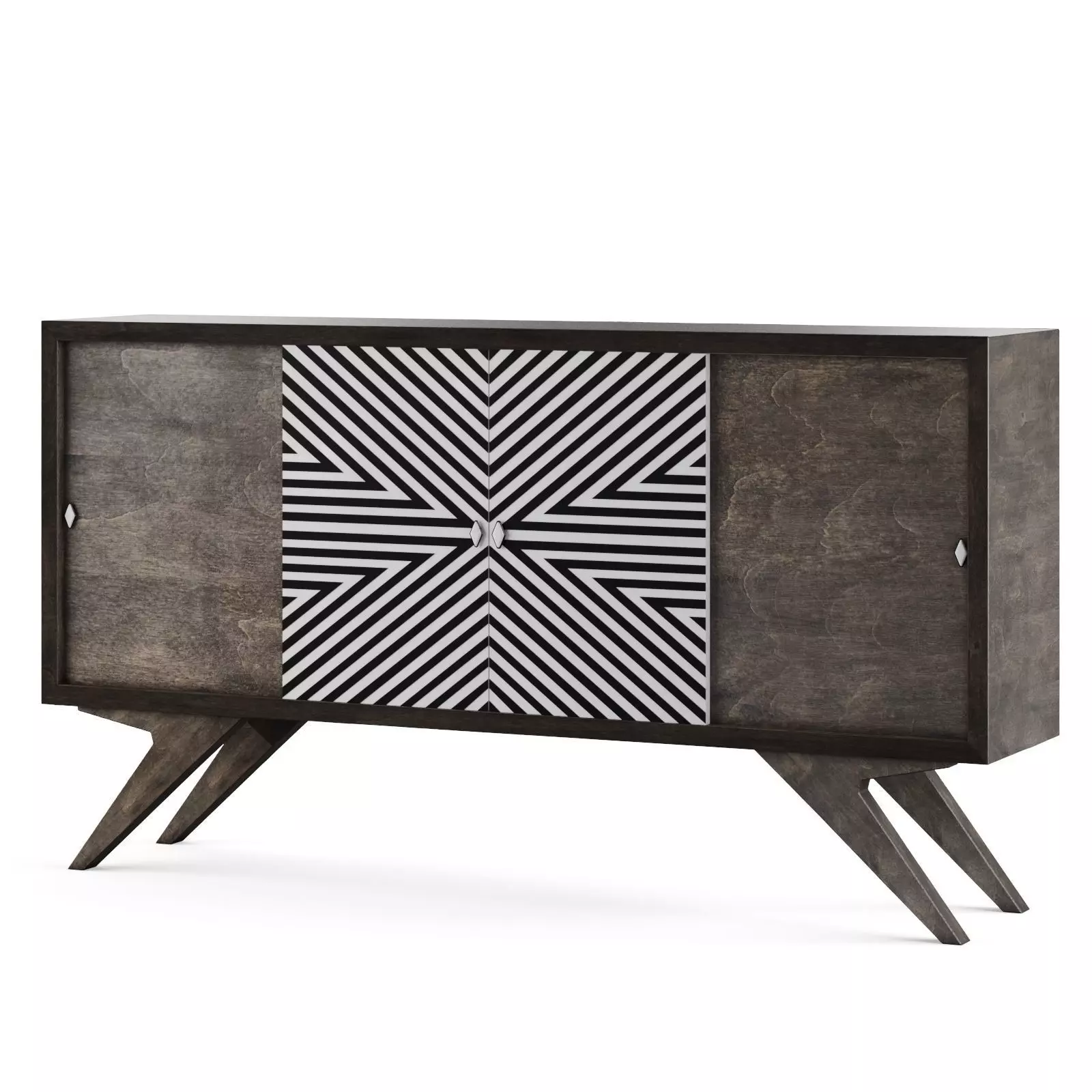Sideboard 1960s Low-poly 3D model_0