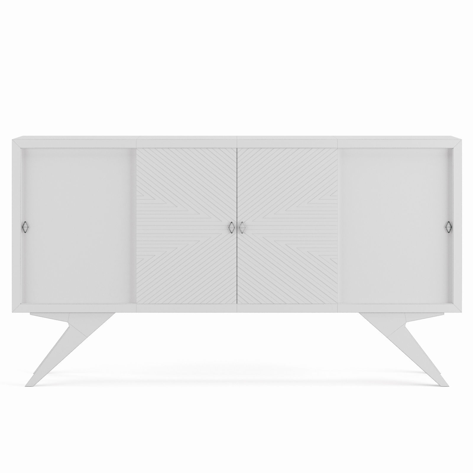Sideboard 1960s Low-poly 3D model_8