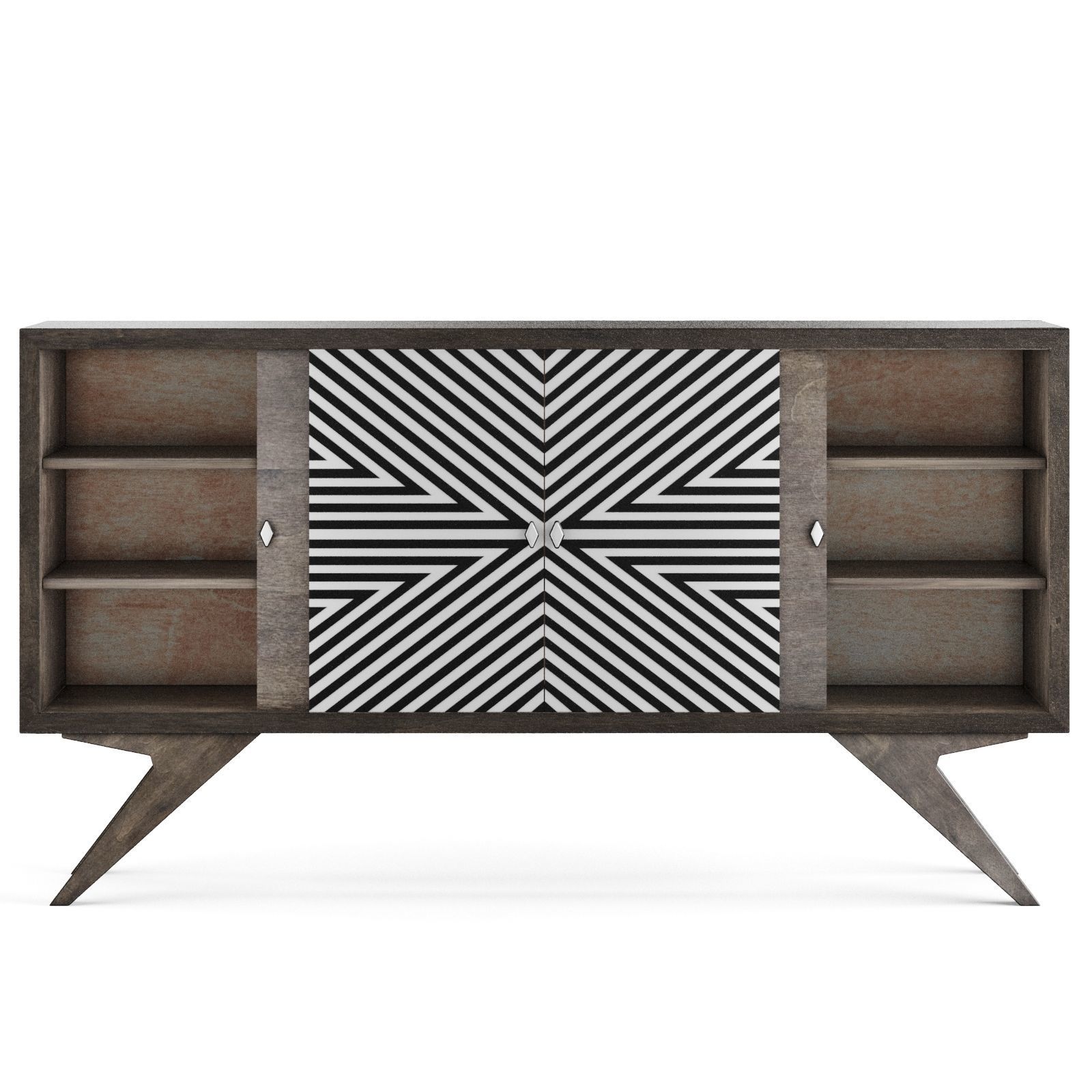 Sideboard 1960s Low-poly 3D model_4