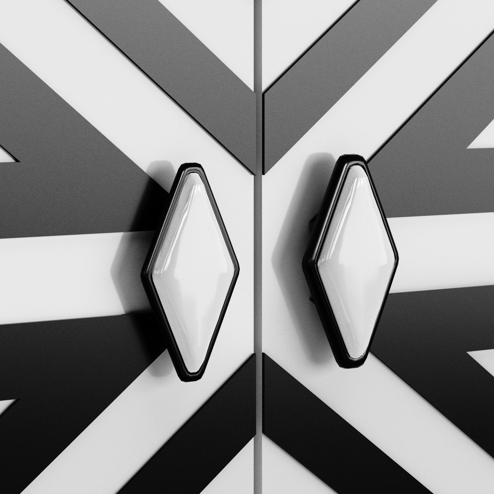 Sideboard 1960s Low-poly 3D model_7