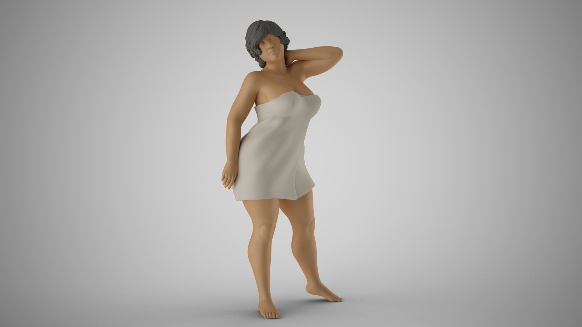 Woman Before Shower 3D print model_4