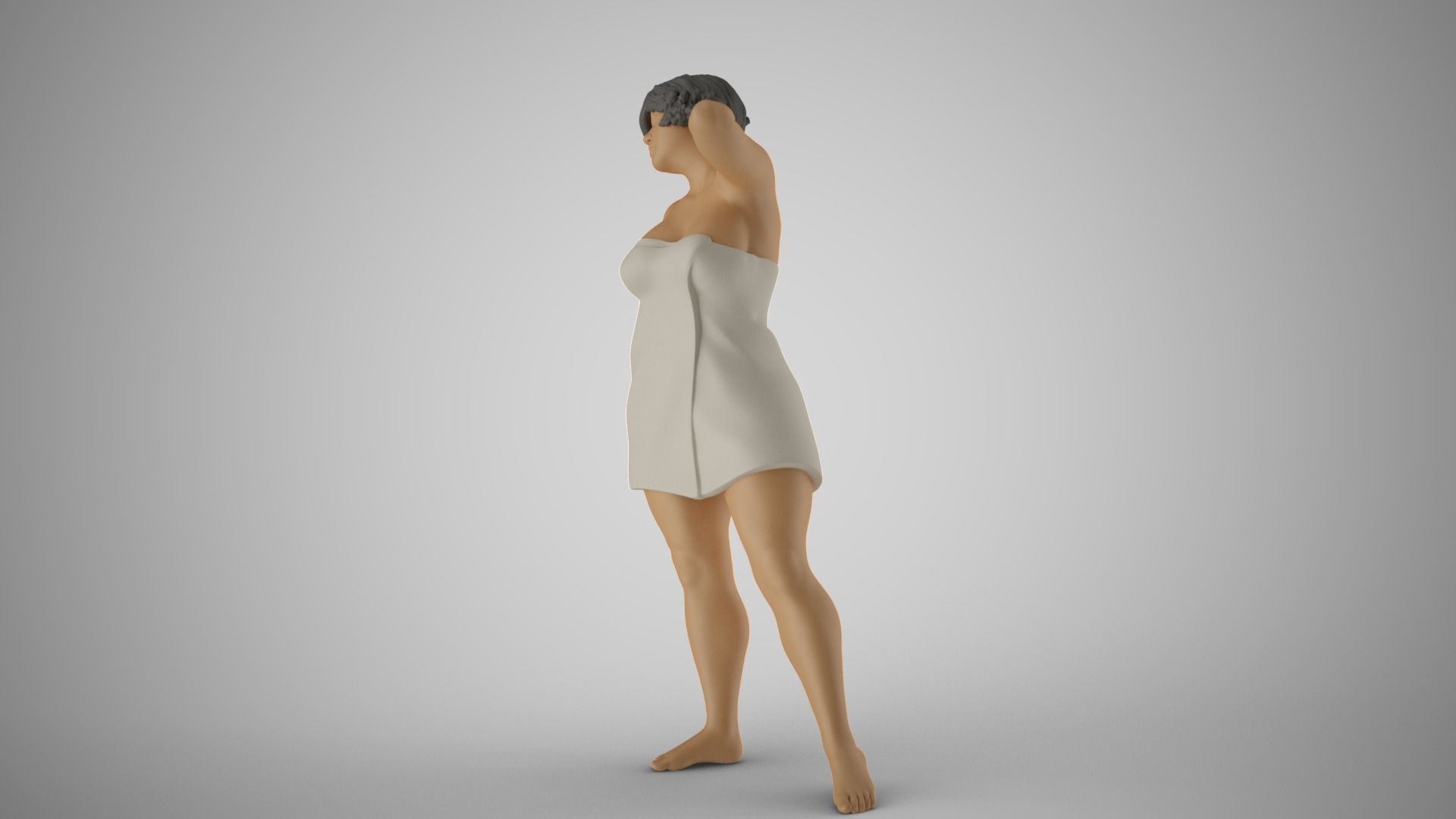 Woman Before Shower 3D print model_10
