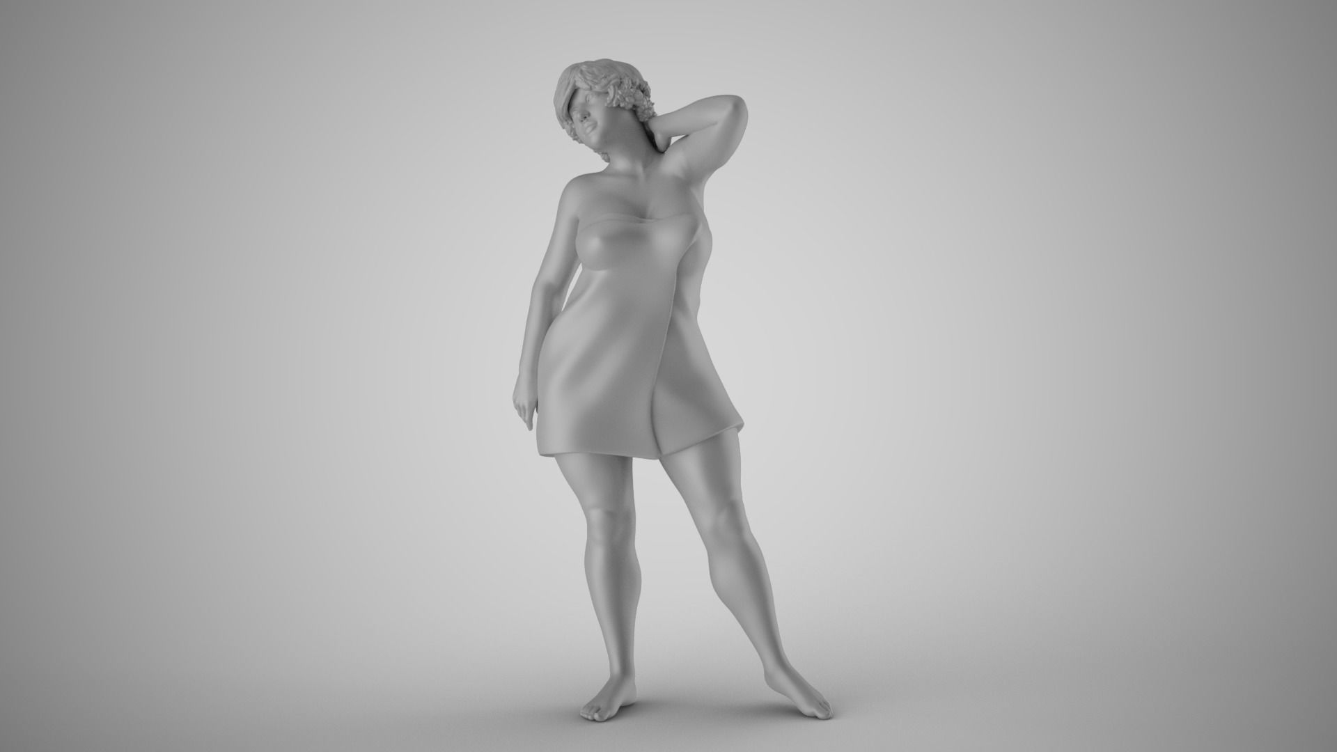 Woman Before Shower 3D print model_1