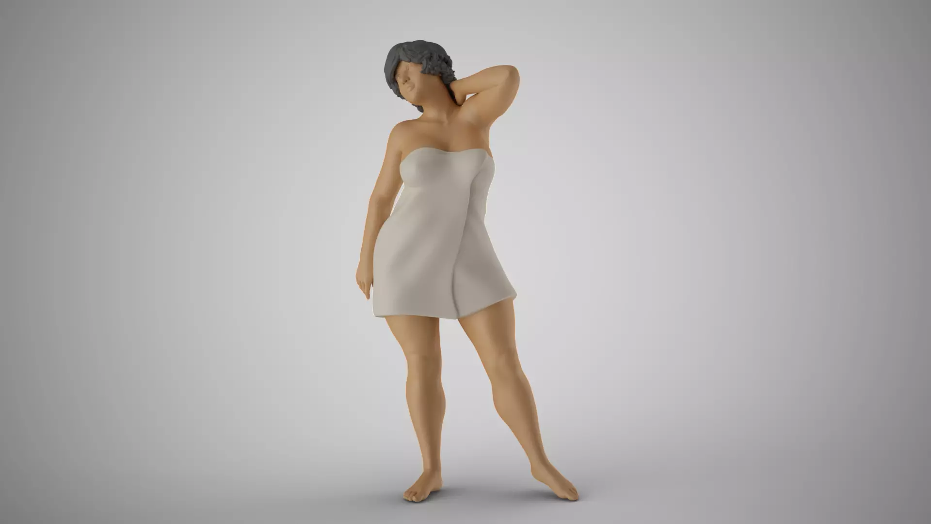 Woman Before Shower 3D print model_0