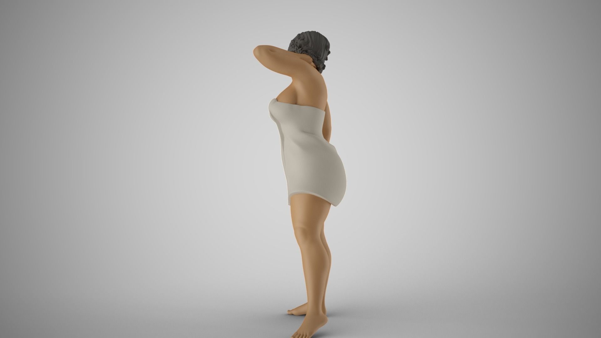 Woman Before Shower 3D print model_9