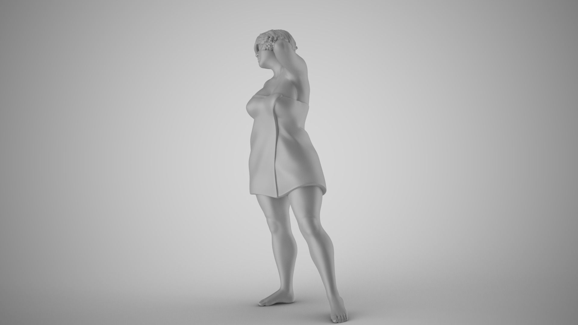 Woman Before Shower 3D print model_3