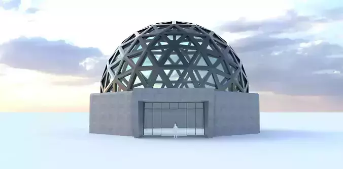 Geodesic Dome with Door Opening and enclosure Panels