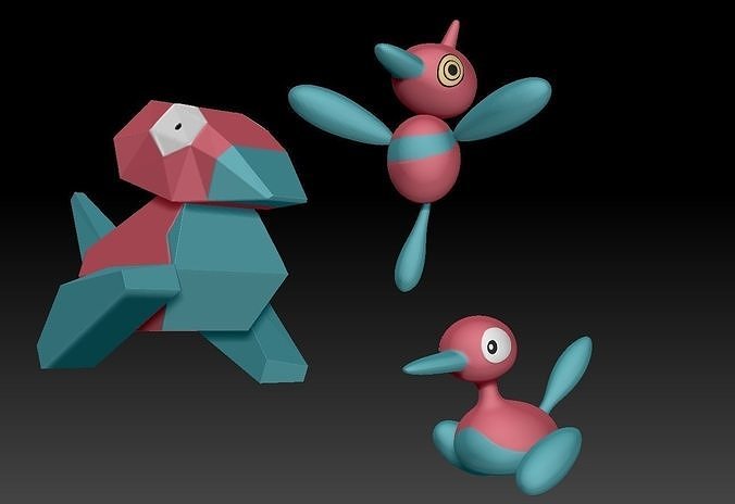 Pokemon Porygon Porygon2 Porygon-Z 3D print model