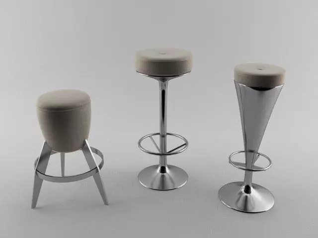 Bar stool collection 3D model_0