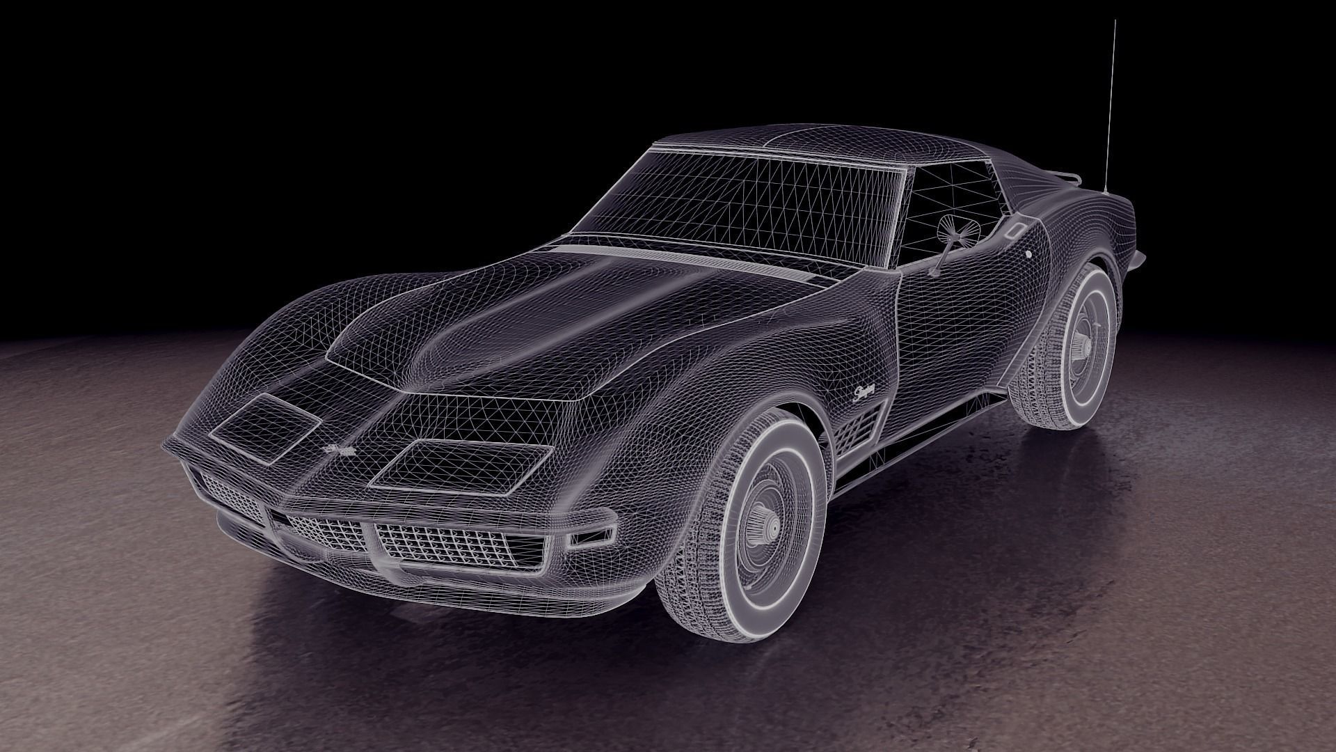 Chevrolet Corvette 350 1972 3D model_3