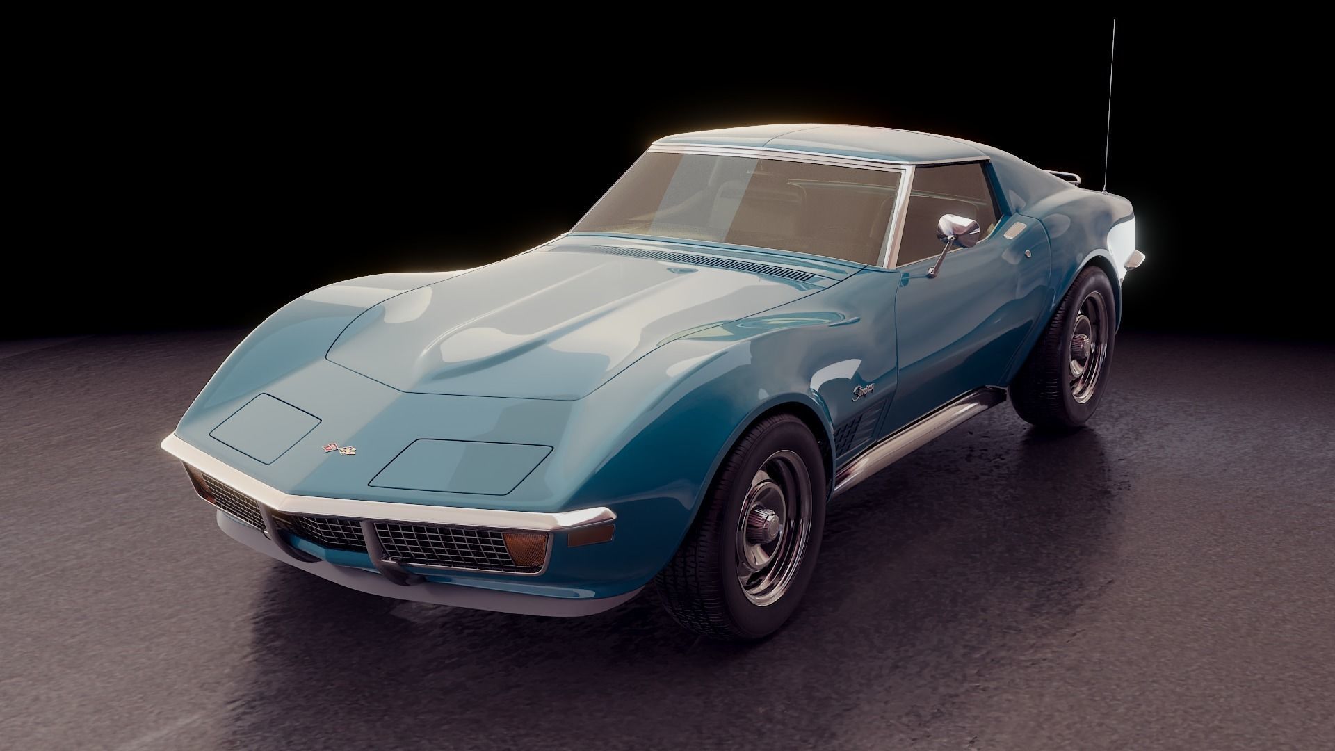 Chevrolet Corvette 350 1972 3D model_0