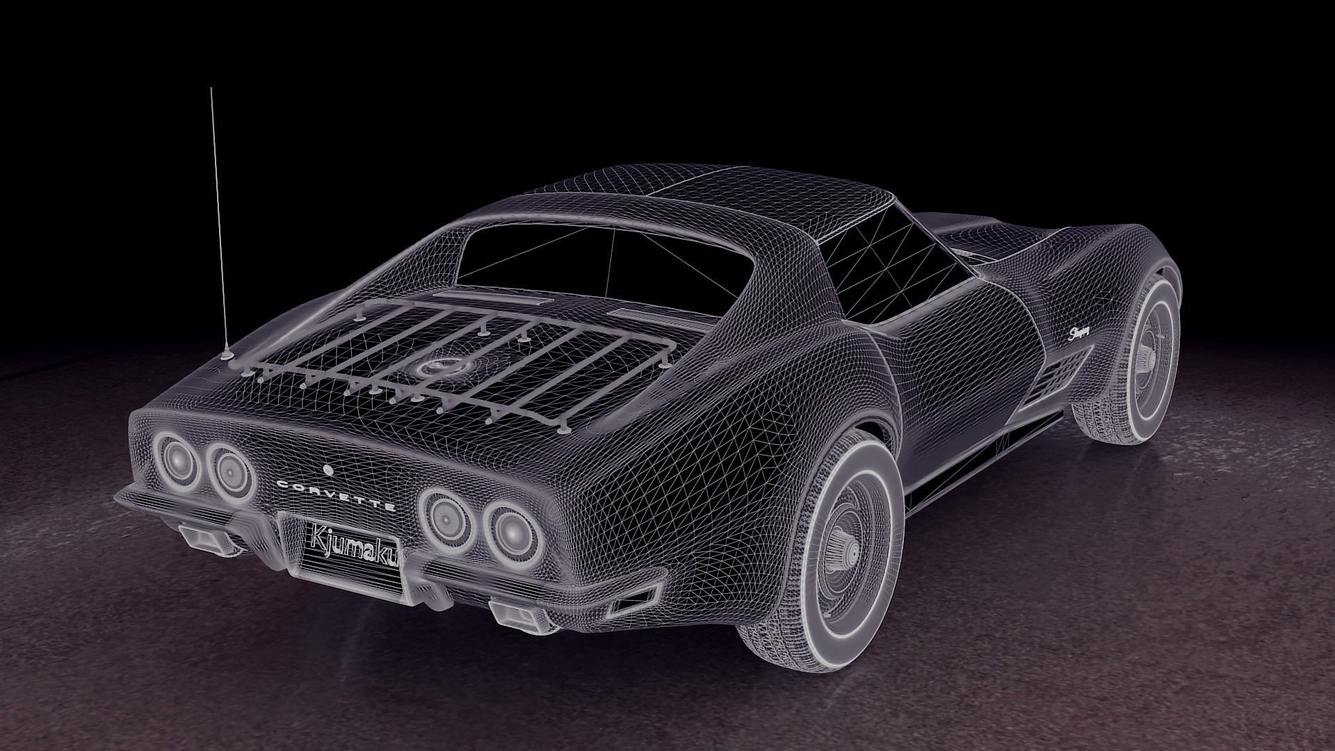 Chevrolet Corvette 350 1972 3D model_4