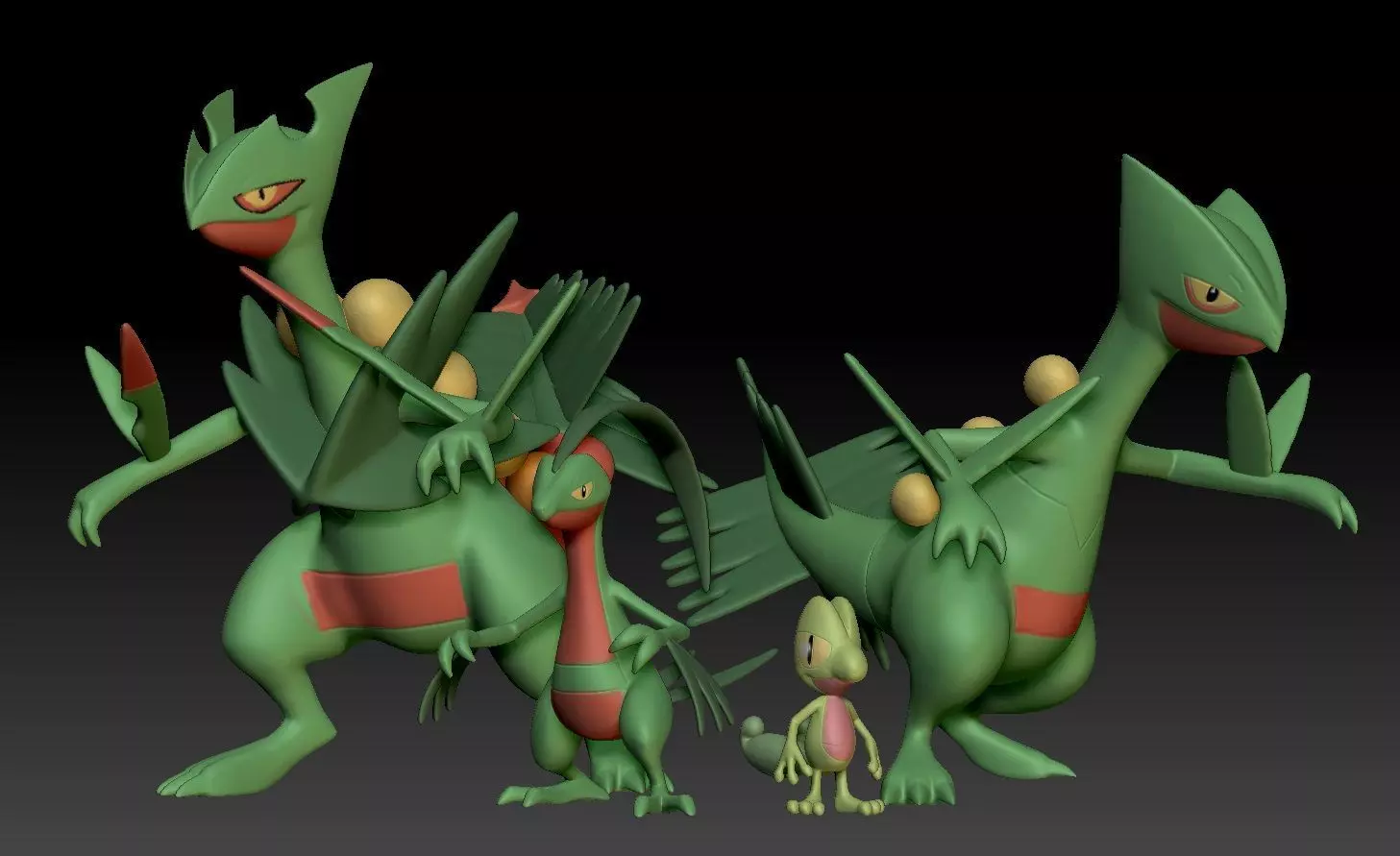 Pokemon Treecko Grovyle Sceptile Mega Evolution 3D print model_0