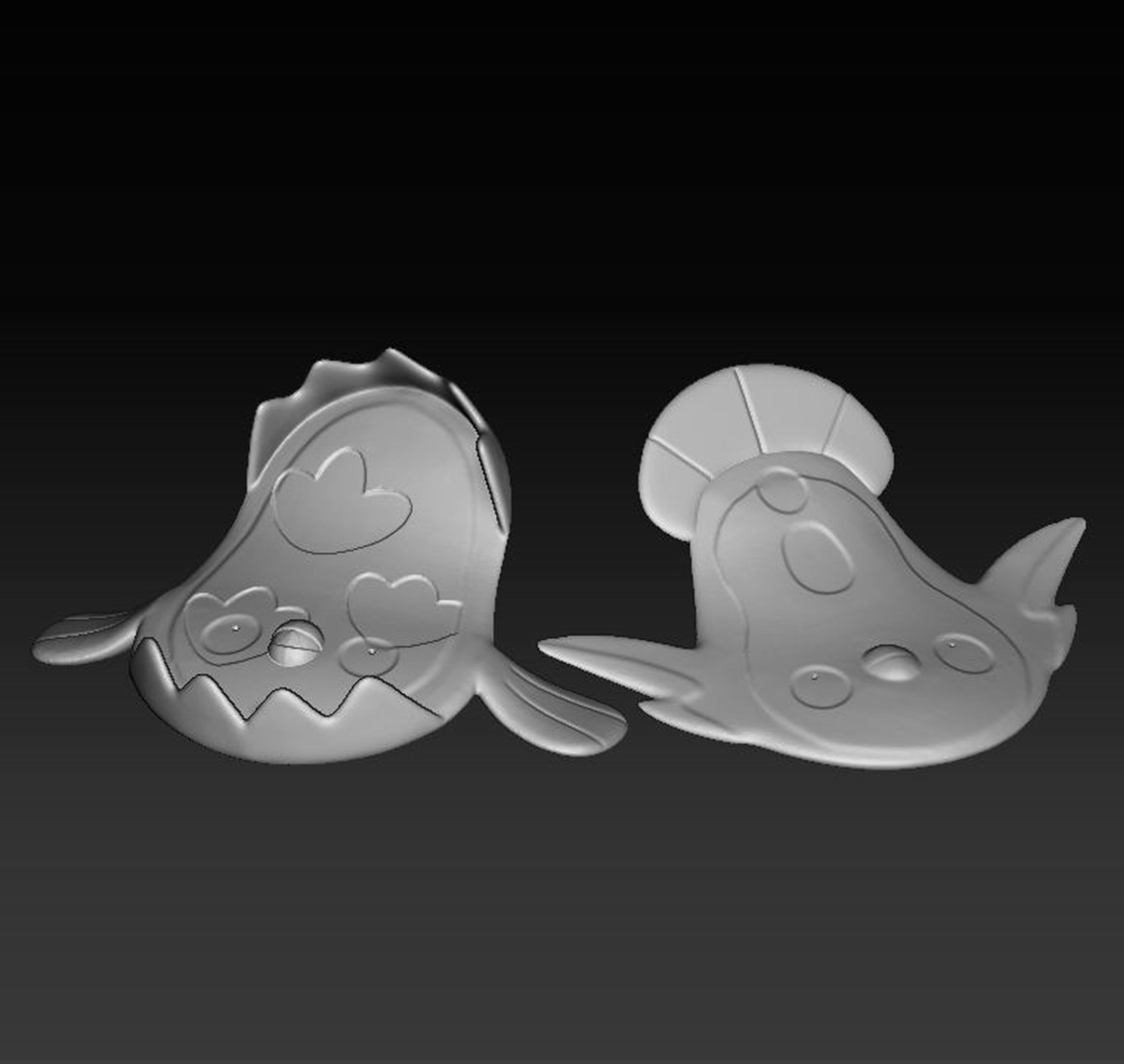 Pokemon Stunfisk and Galarian Stunfisk 3D print model_2