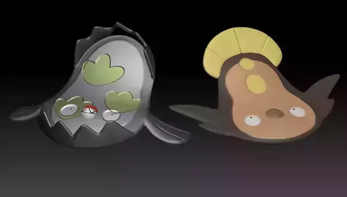 Pokemon Stunfisk and Galarian Stunfisk