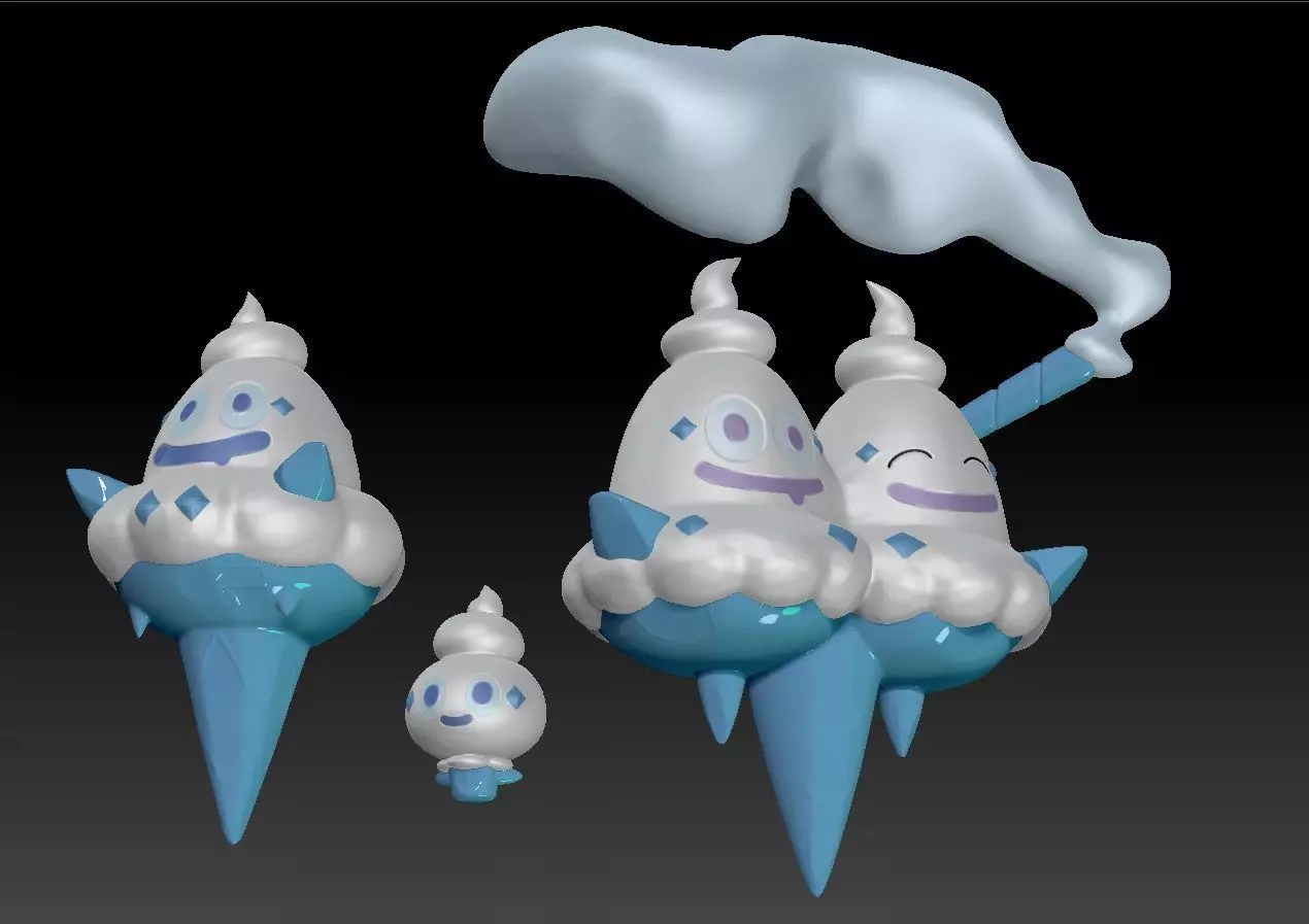 Pokemon Vanillite Vanillish Vanilluxe 3D print model_0