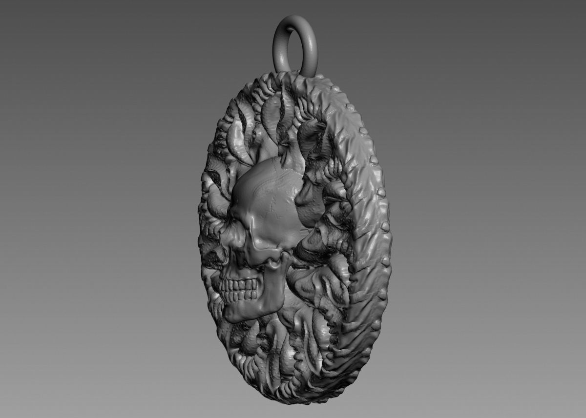 Skull Pendant 3d print model 3D print model_42