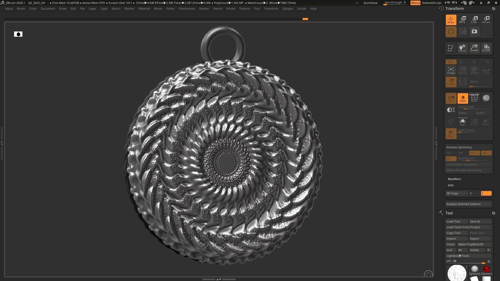 Skull Pendant 3d print model 3D print model_4