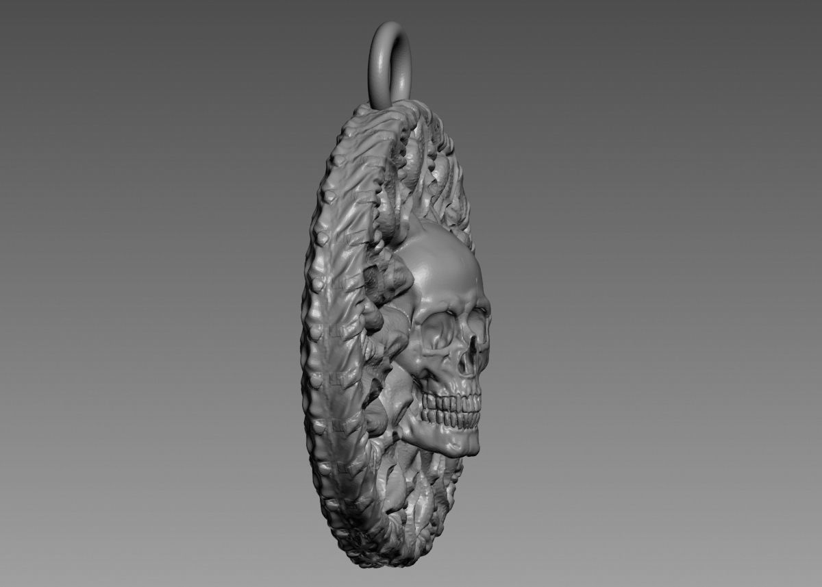 Skull Pendant 3d print model 3D print model_17