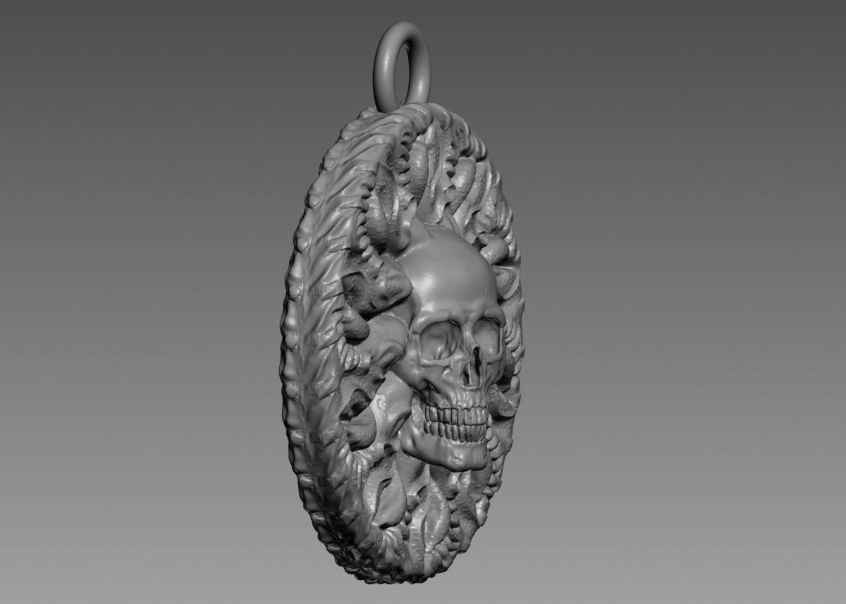 Skull Pendant 3d print model 3D print model_16