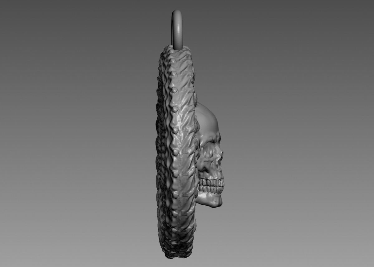 Skull Pendant 3d print model 3D print model_19