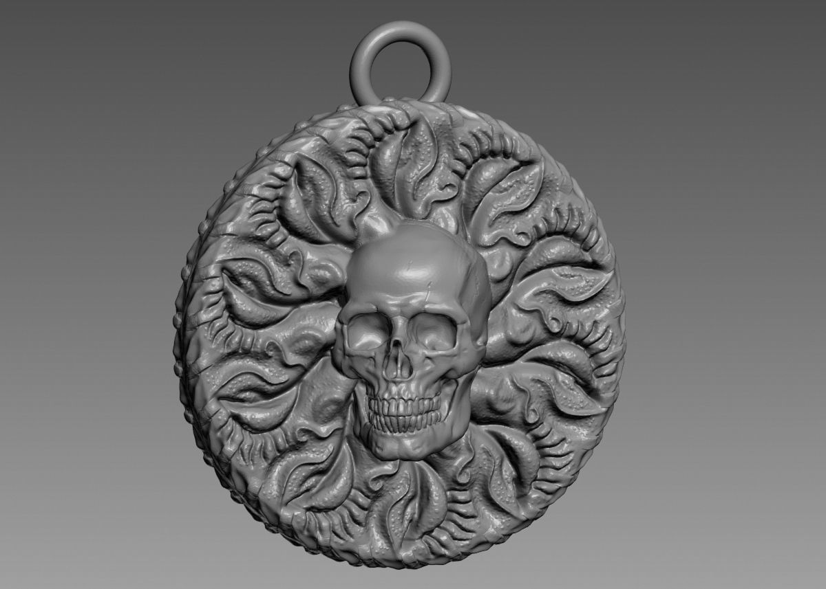 Skull Pendant 3d print model 3D print model_11