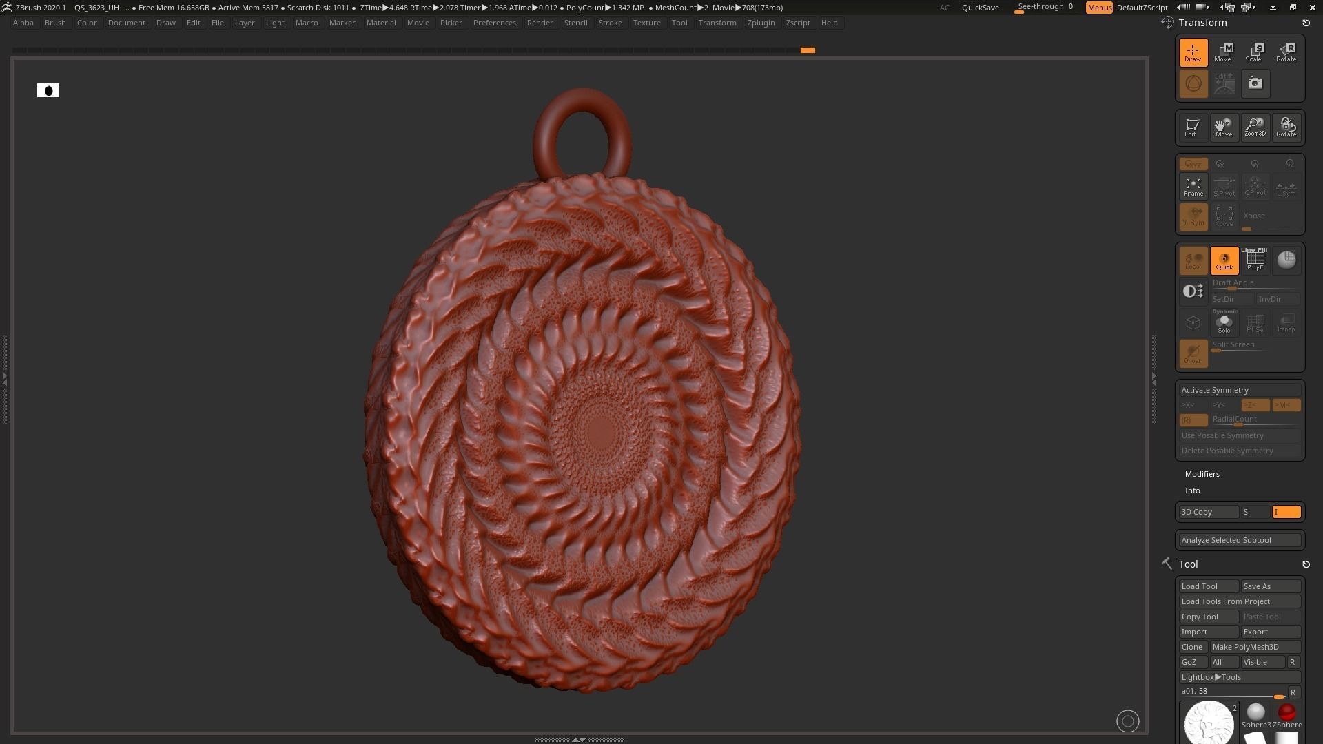 Skull Pendant 3d print model 3D print model_7